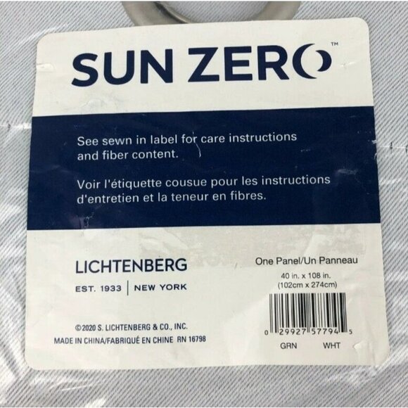 New Curtain Panel One Blackout Grommet Top Kenneth Sun Zero Off White 40" x 108" - Picture 2 of 6